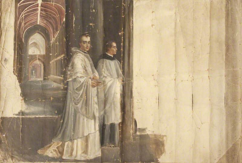 Two Priests In Front Of A Church — Rebecca Dulcibella Orpen