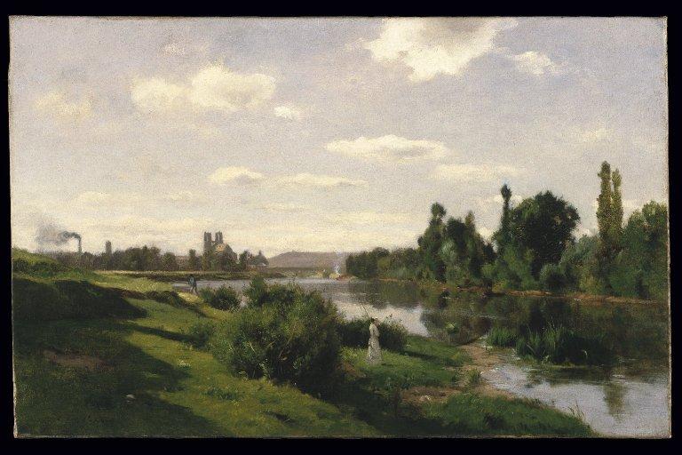 The River Seine At Mantes — Charles-françois Daubigny