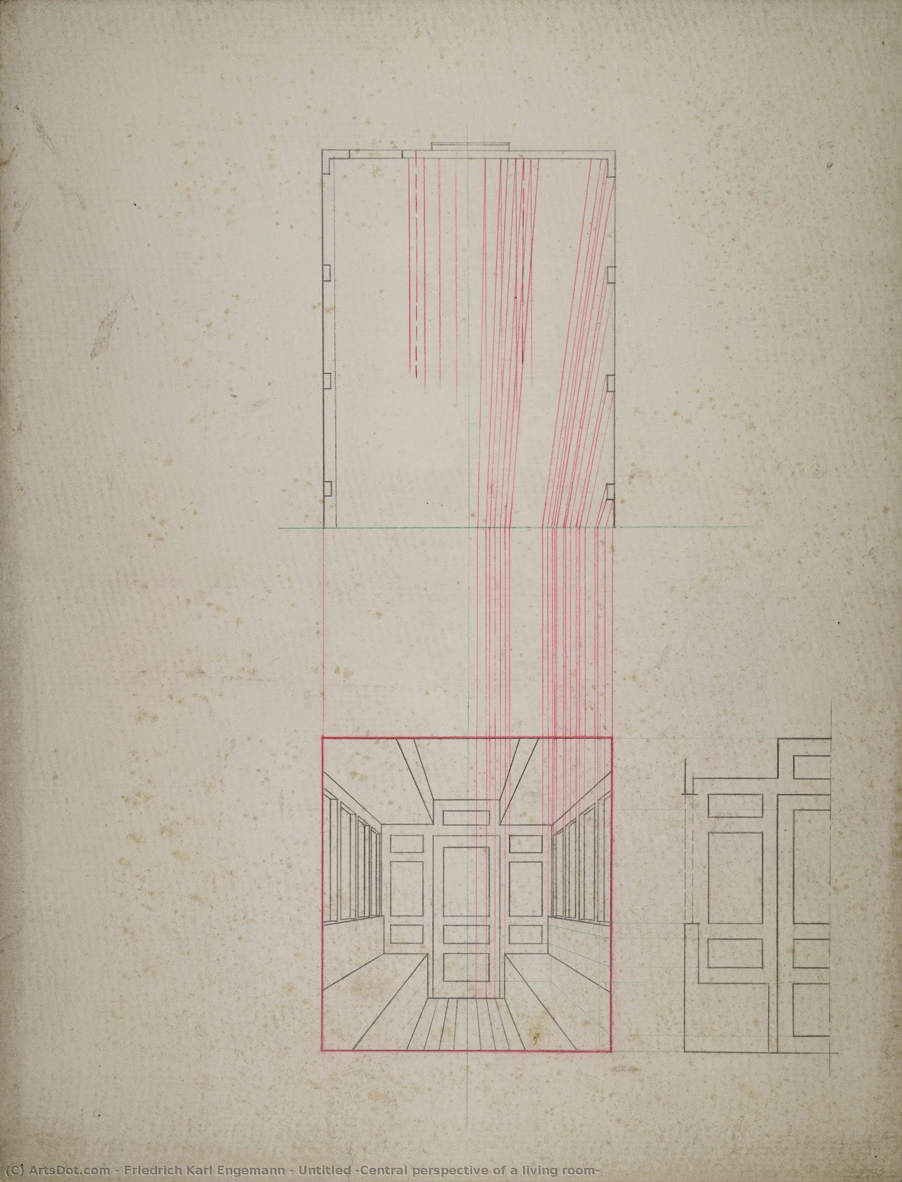 Untitled (central Perspective Of A Living Room) — Friedrich Karl Engemann
