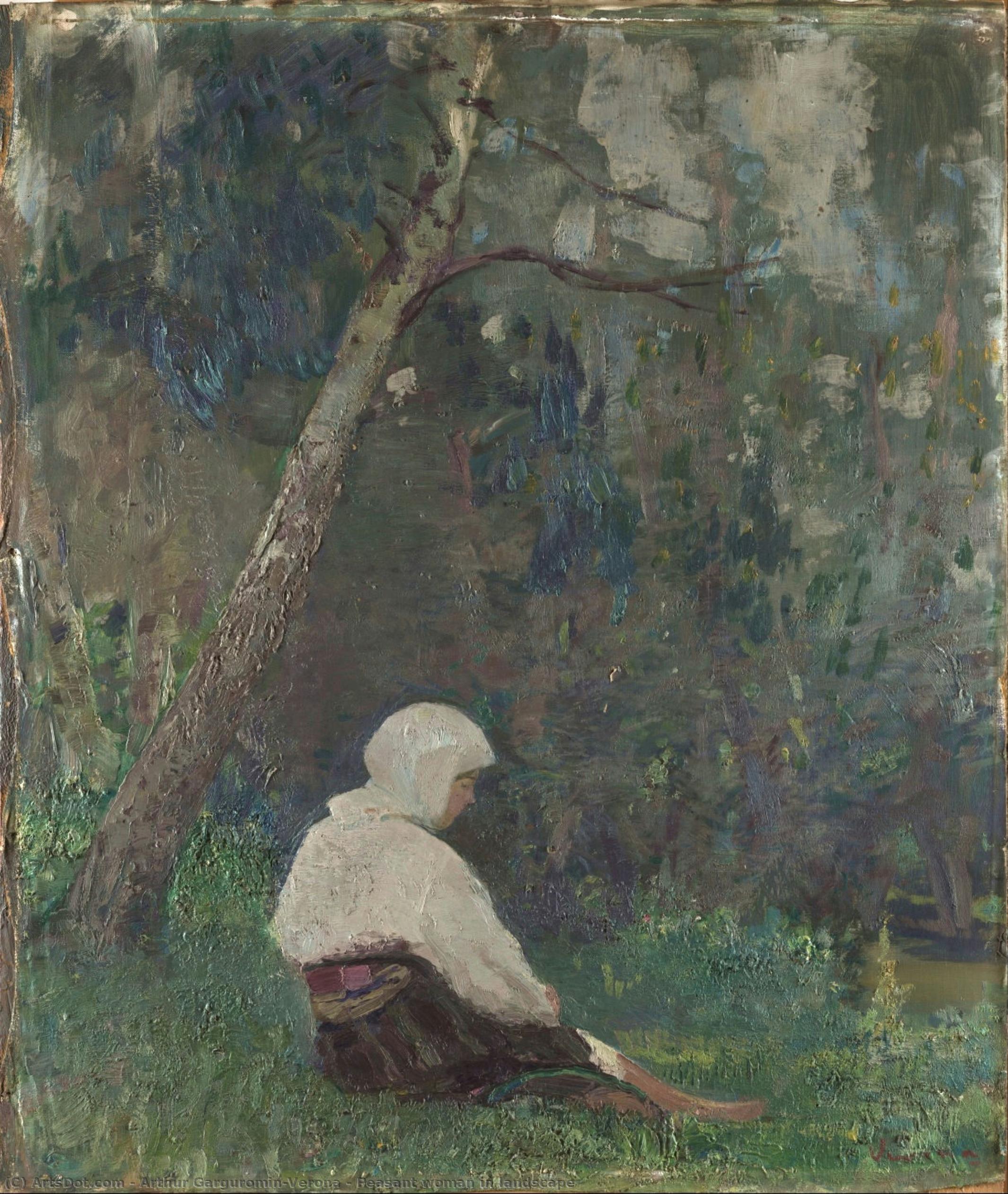 Peasant Woman In Landscape — Arthur Garguromin-verona