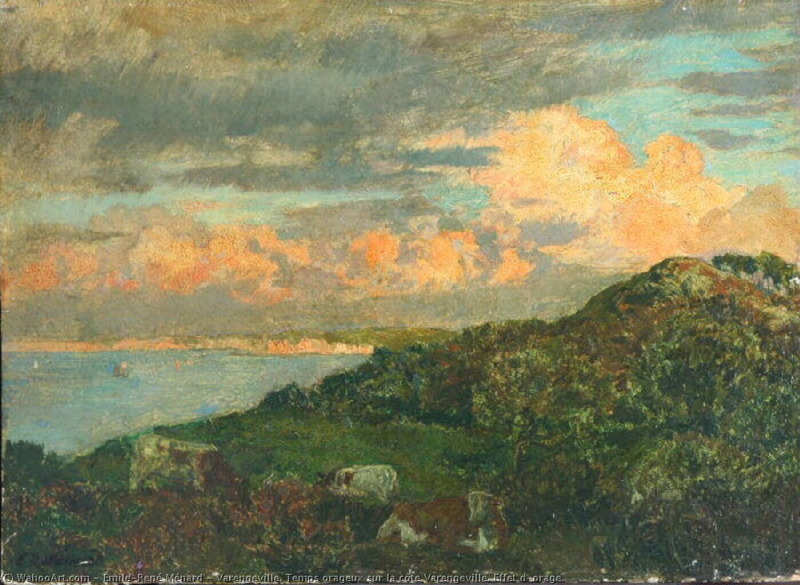 Varengeville. Temps Orageux Sur La Côte Varengeville. Effet D'orage — Émile-rené Ménard