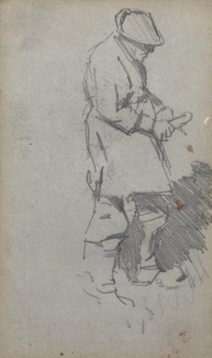 Study For The Male Figure Hacking A Turnip In 'december' — Sir George Clausen