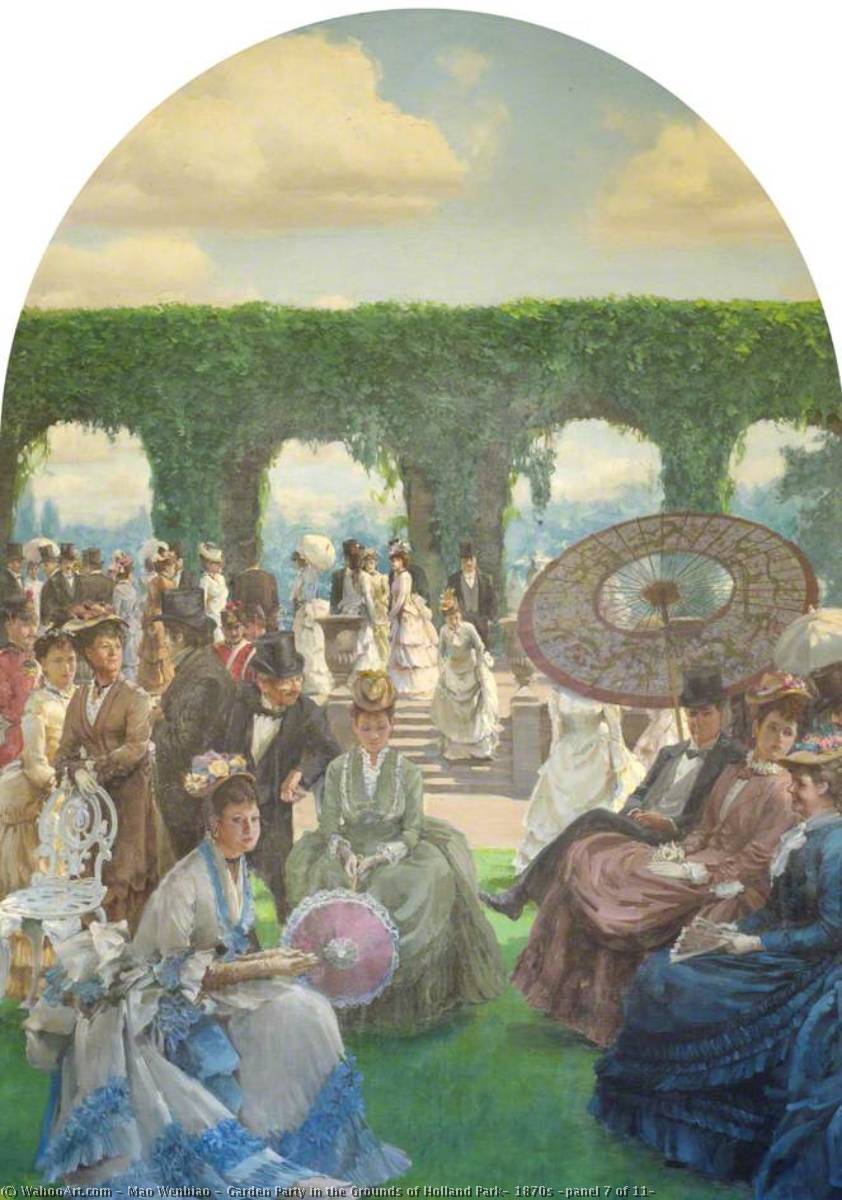 Garden Party In The Grounds Of Holland Park, 1870s (panel 7 Of 11) — Mao Wenbiao