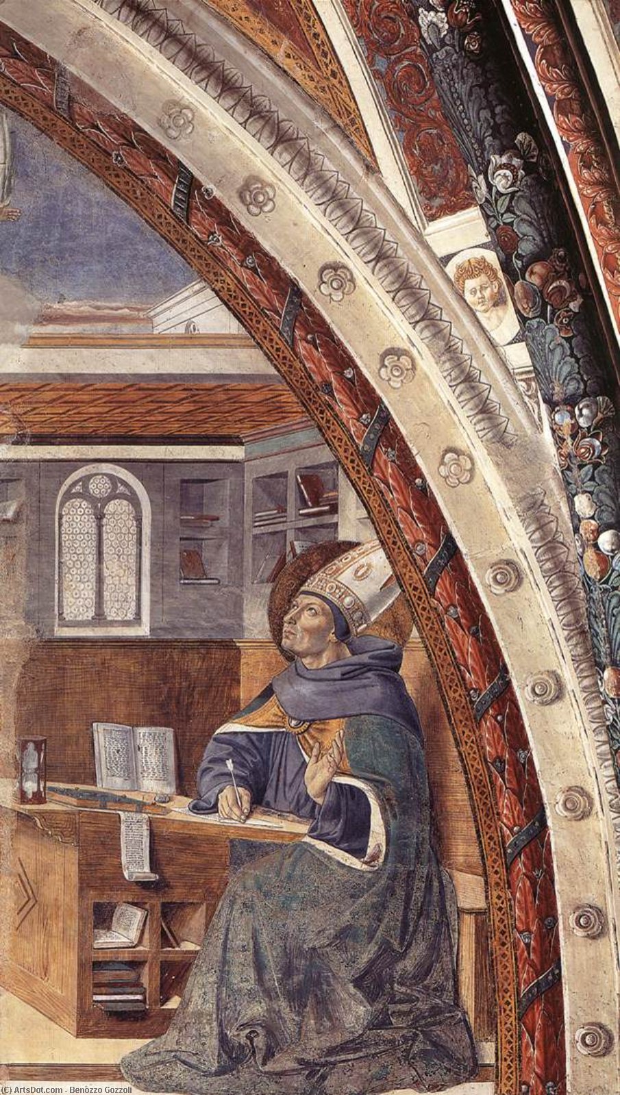 St Augustine's Vision Of St Jerome (scene 16, East Wall) — Benozzo Gozzoli