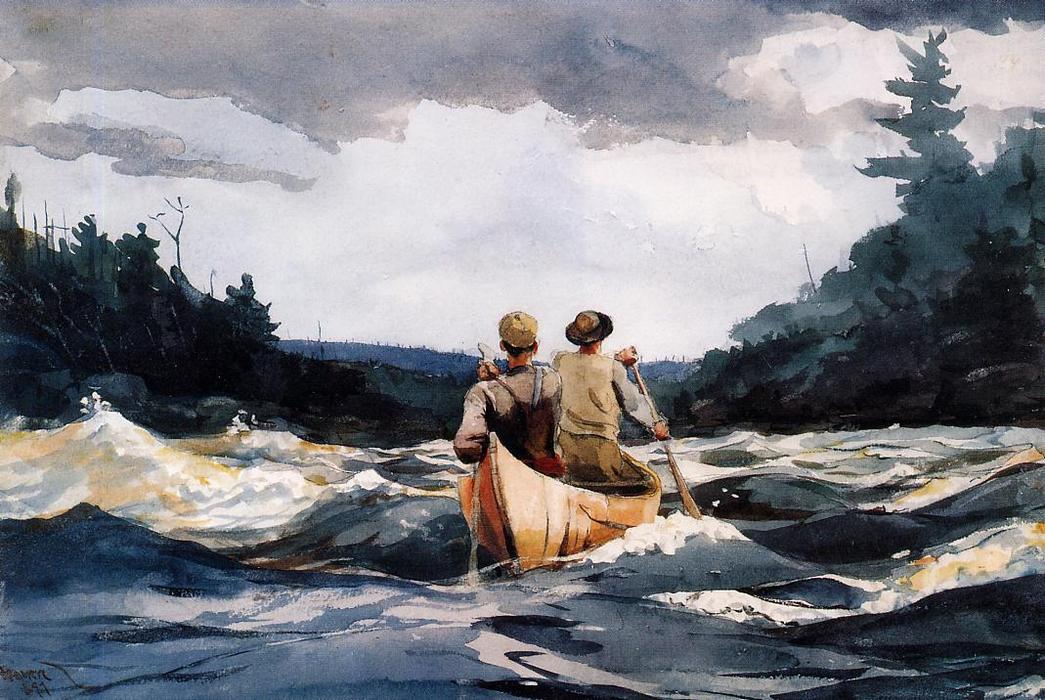 Canoe In The Rapids — Винслоу Хомер
