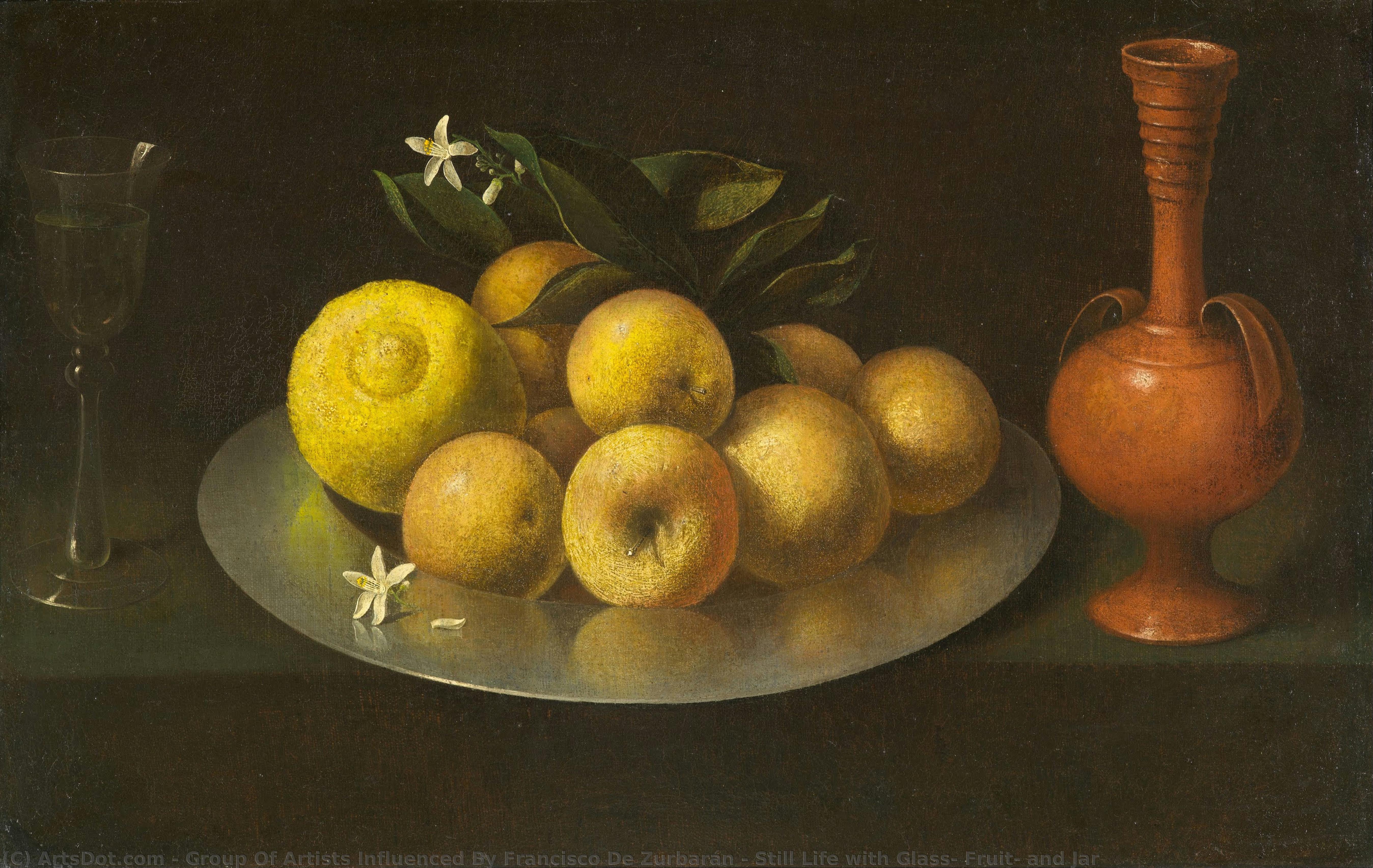 Still Life With Glass, Fruit, And Jar — Group Of Artists Influenced By Francisco De Zurbarán