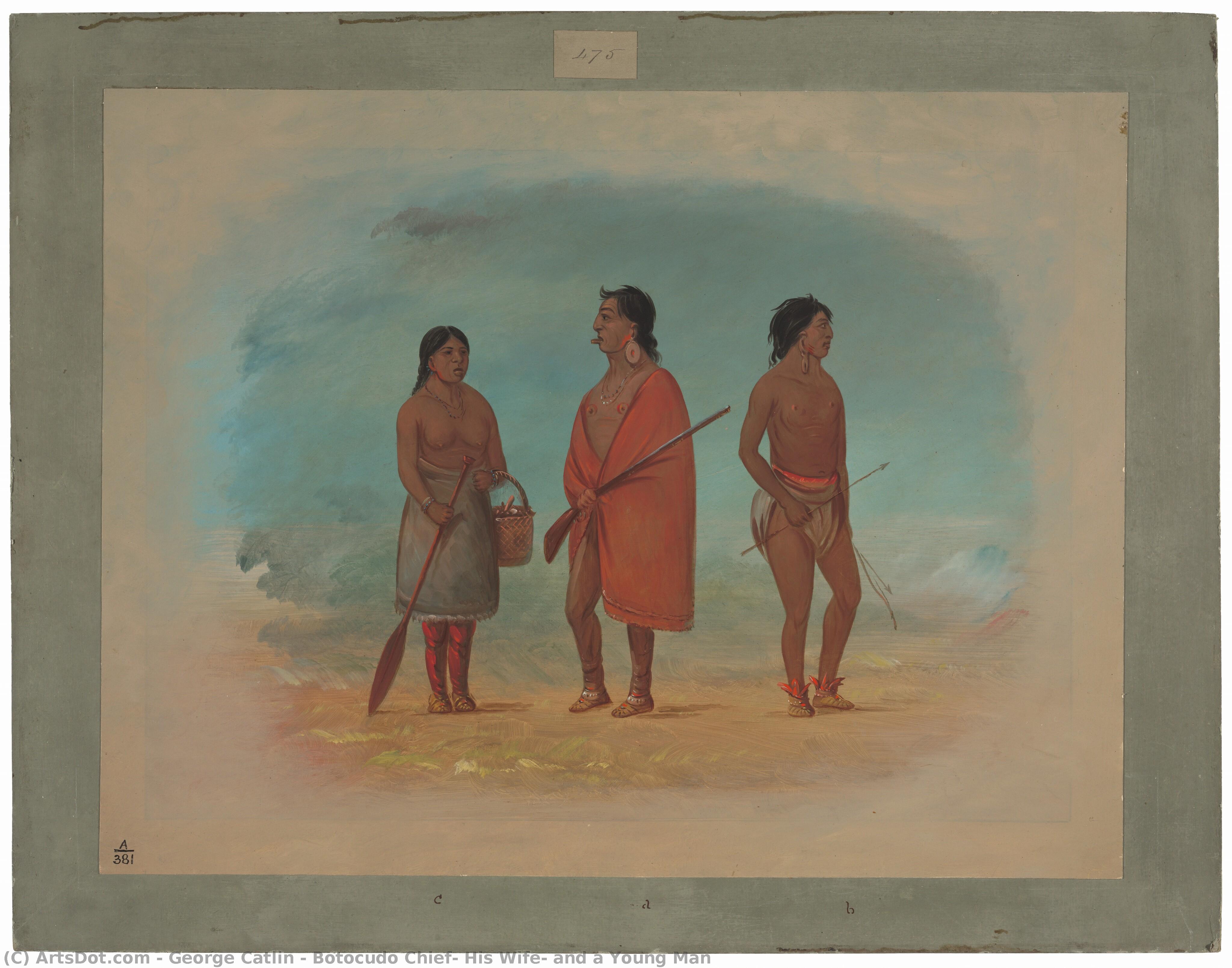 Botocudo Chief, His Wife, And A Young Man — George Catlin