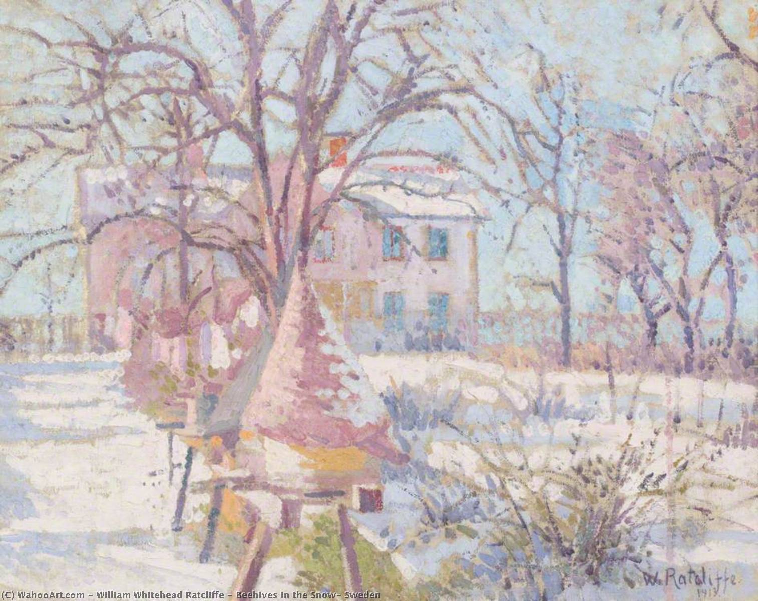 Beehives In The Snow, Sweden — William Whitehead Ratcliffe