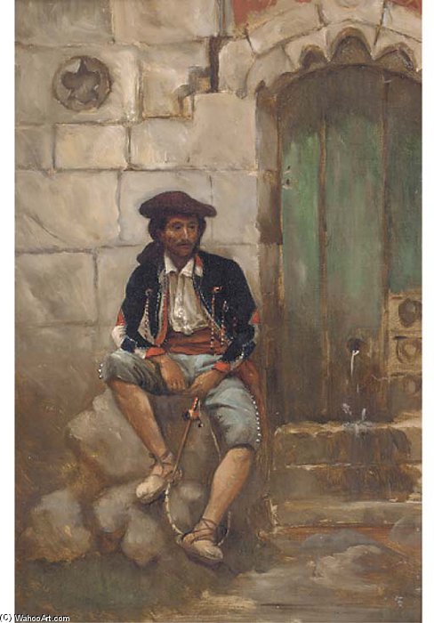 A Figure Seated By A Doorway — James Arthur O Connor