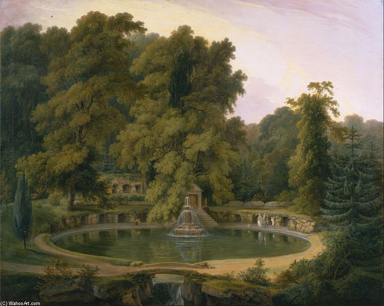 Temple, Fountain And Cave In Sezincote Park — Thomas Daniell