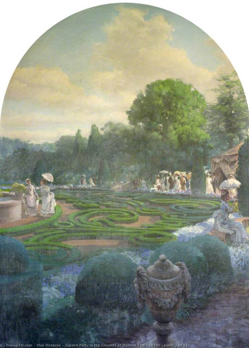 Garden Party In The Grounds Of Holland Park, 1870s (panel 2 Of 11) — Mao Wenbiao