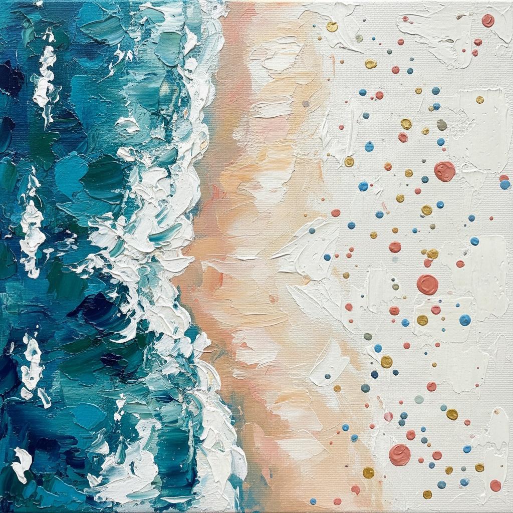 Mareas Efímeras De Azur Y Oro: Un Estudio Singular De Serenidad Textural — Christian Noiret