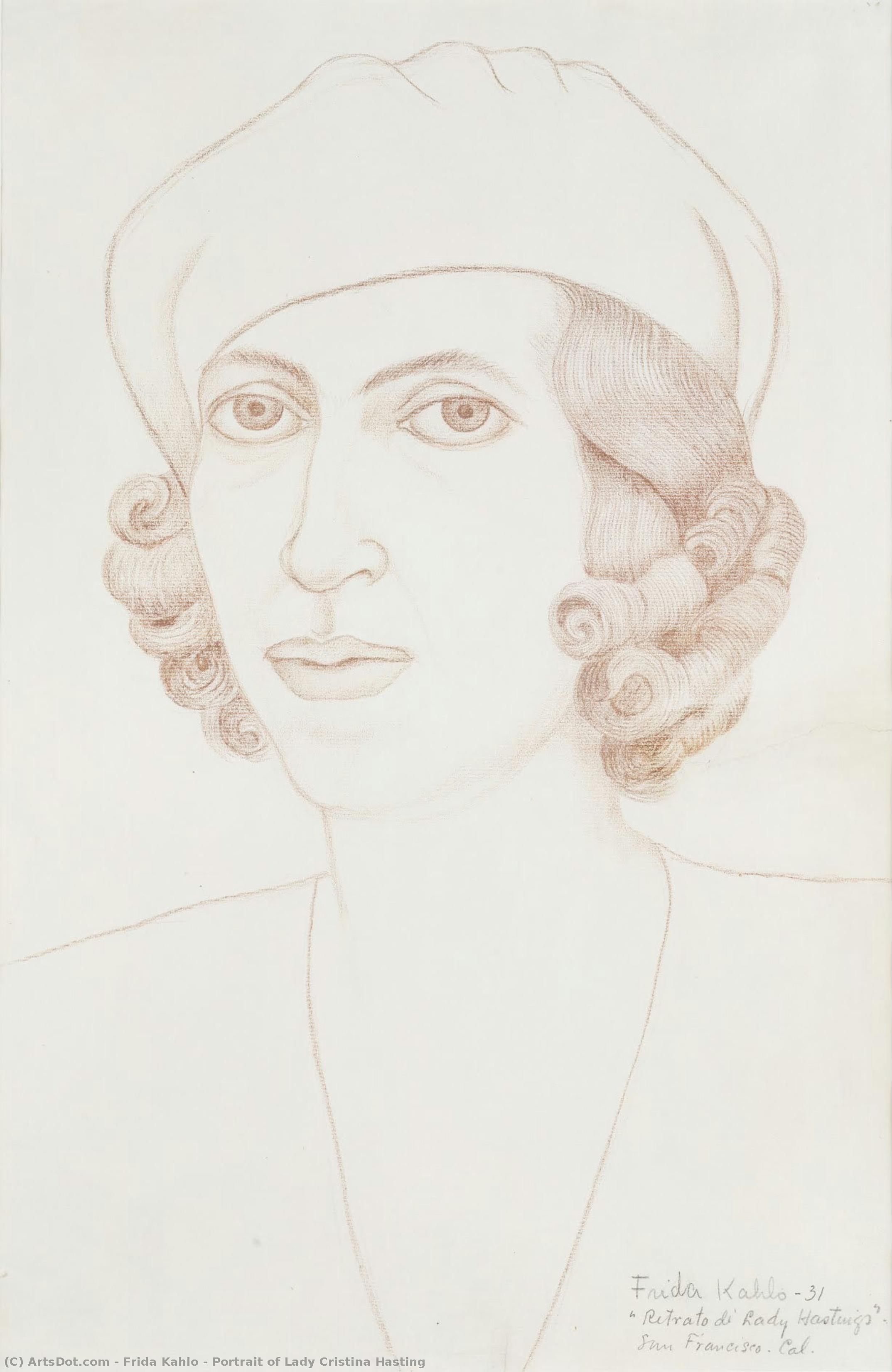 Portrait Of Lady Cristina Hasting — Frida Kahlo