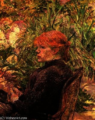 Red-haired Girl In A Garden — Henri De Toulouse-lautrec
