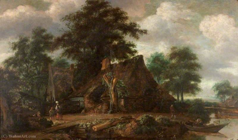Landscape With Cottages By The Water's Edge — Salomon Rombouts