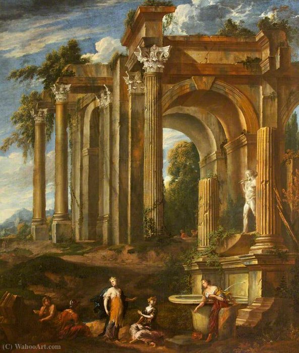 A Ruined Classical Temple — Jan Baptist Huysmans