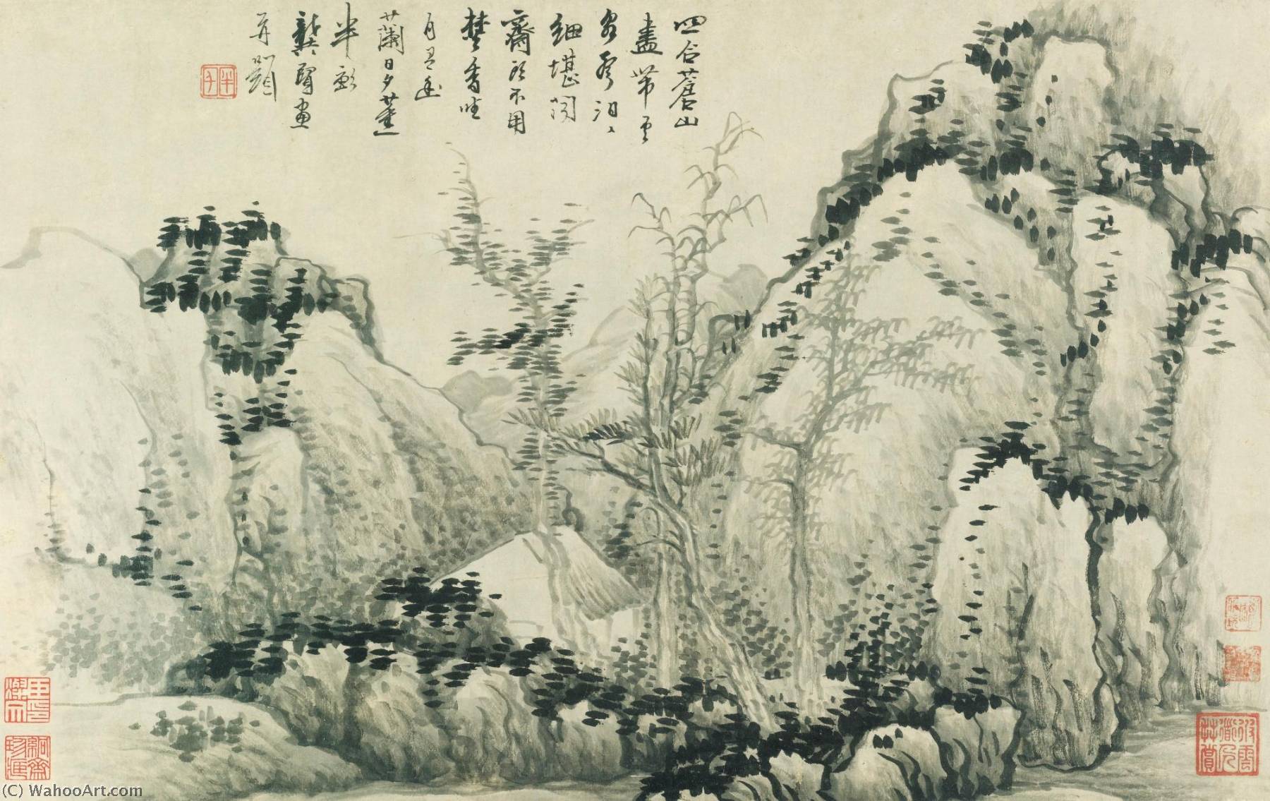 Cottage Hidden In The Blue Mountains — Gong Xian