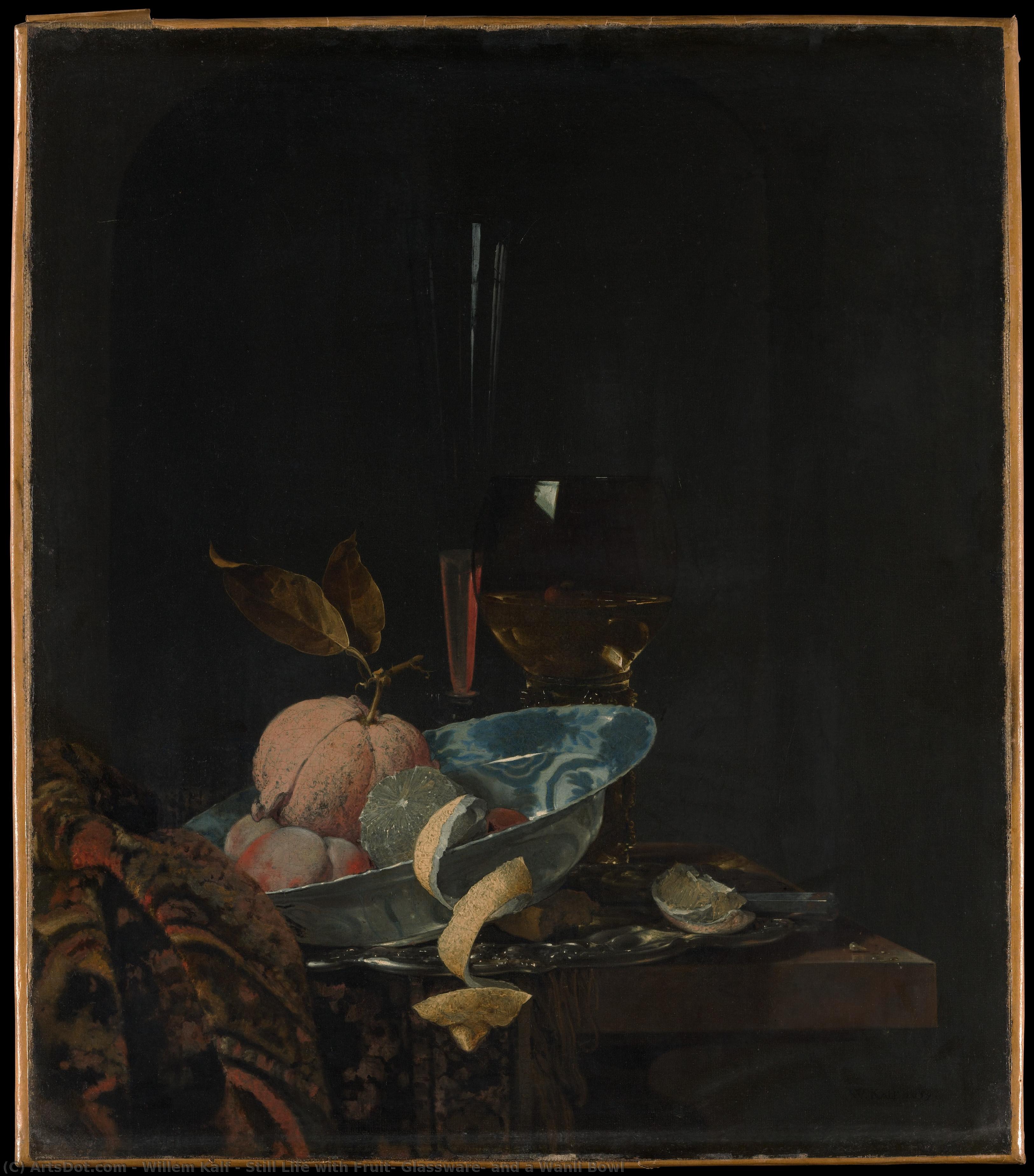 Still Life With Fruit, Glassware, And A Wanli Bowl — Willem Kalf