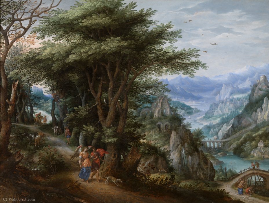Landscape With Tobias And The Archangel Raphael — Hendrick De Clerck