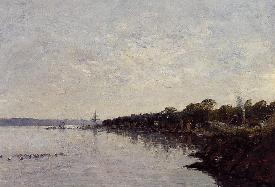Brest, The Banks Of The Harbor — Eugène Louis Boudin