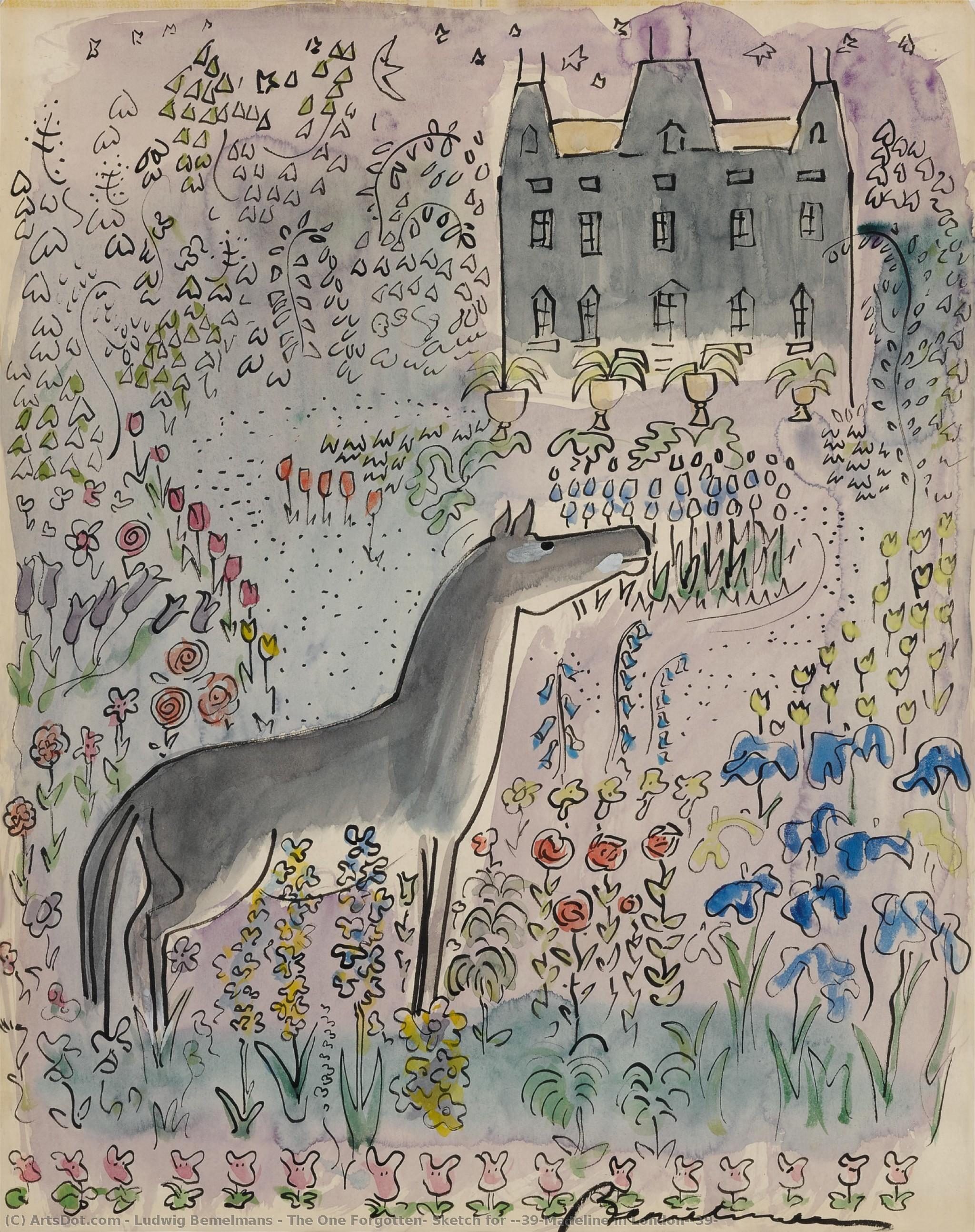 The One Forgotten, Sketch For 'madeline In London' — Ludwig Bemelmans