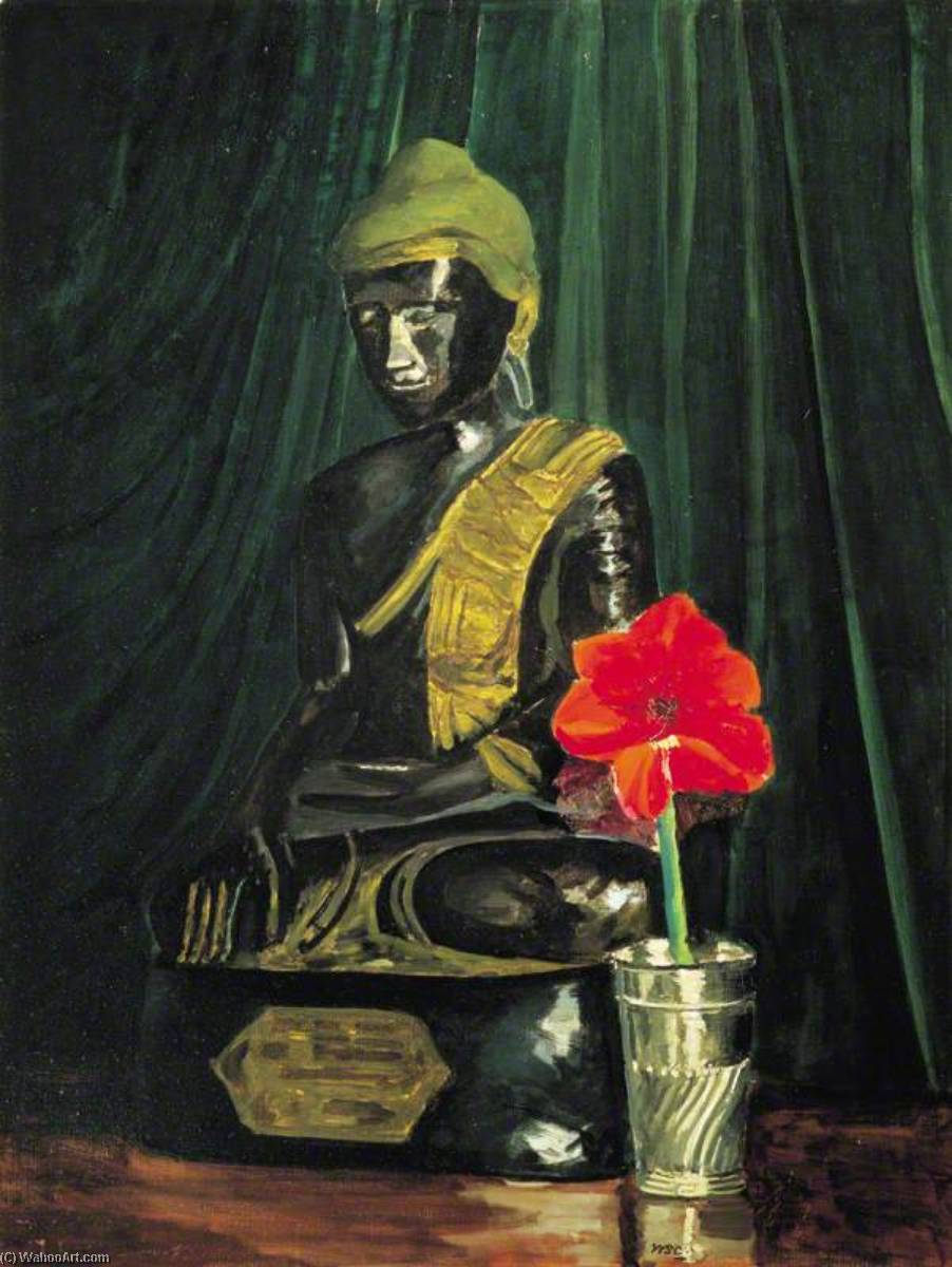 Bronze Buddha And Scarlet Hippeastrum — Winston Spencer Churchill