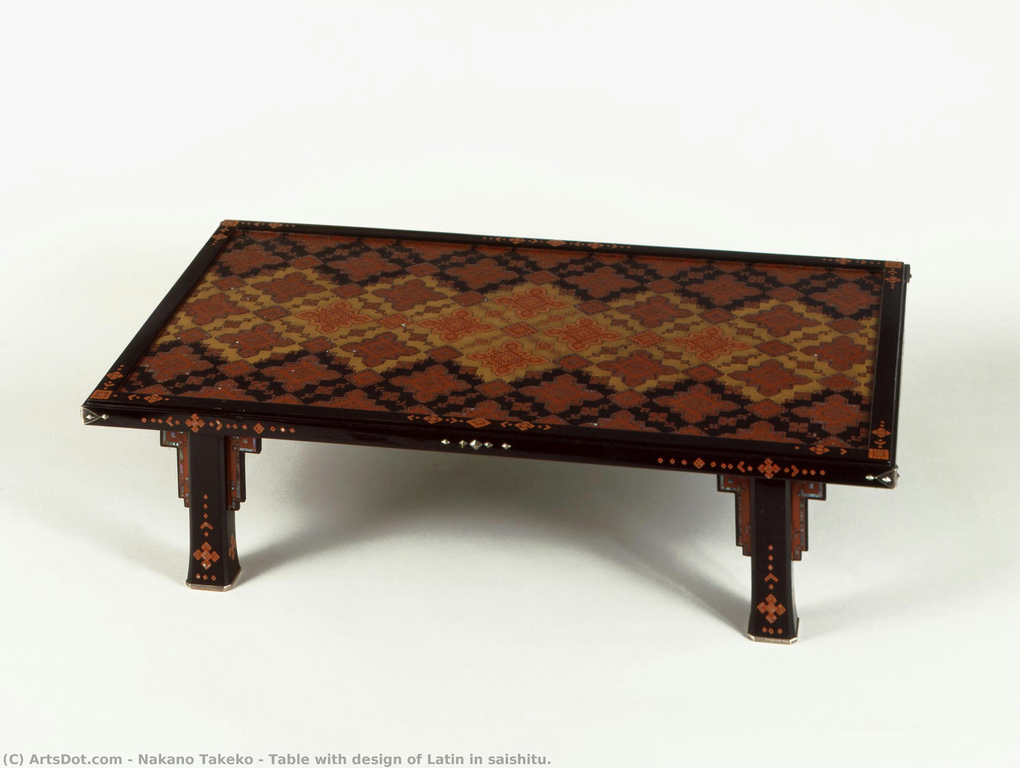 Table With Design Of Latin In Saishitu. — Nakano Takeko