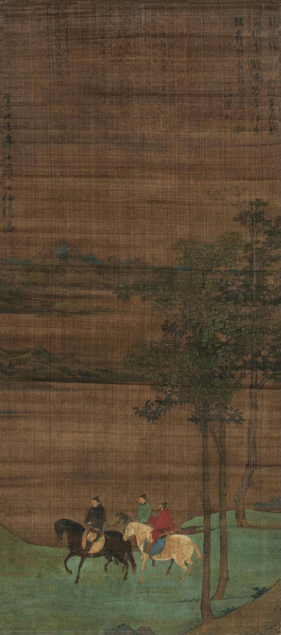 Horse-riding Along The River (handscroll) — Zhao Yong