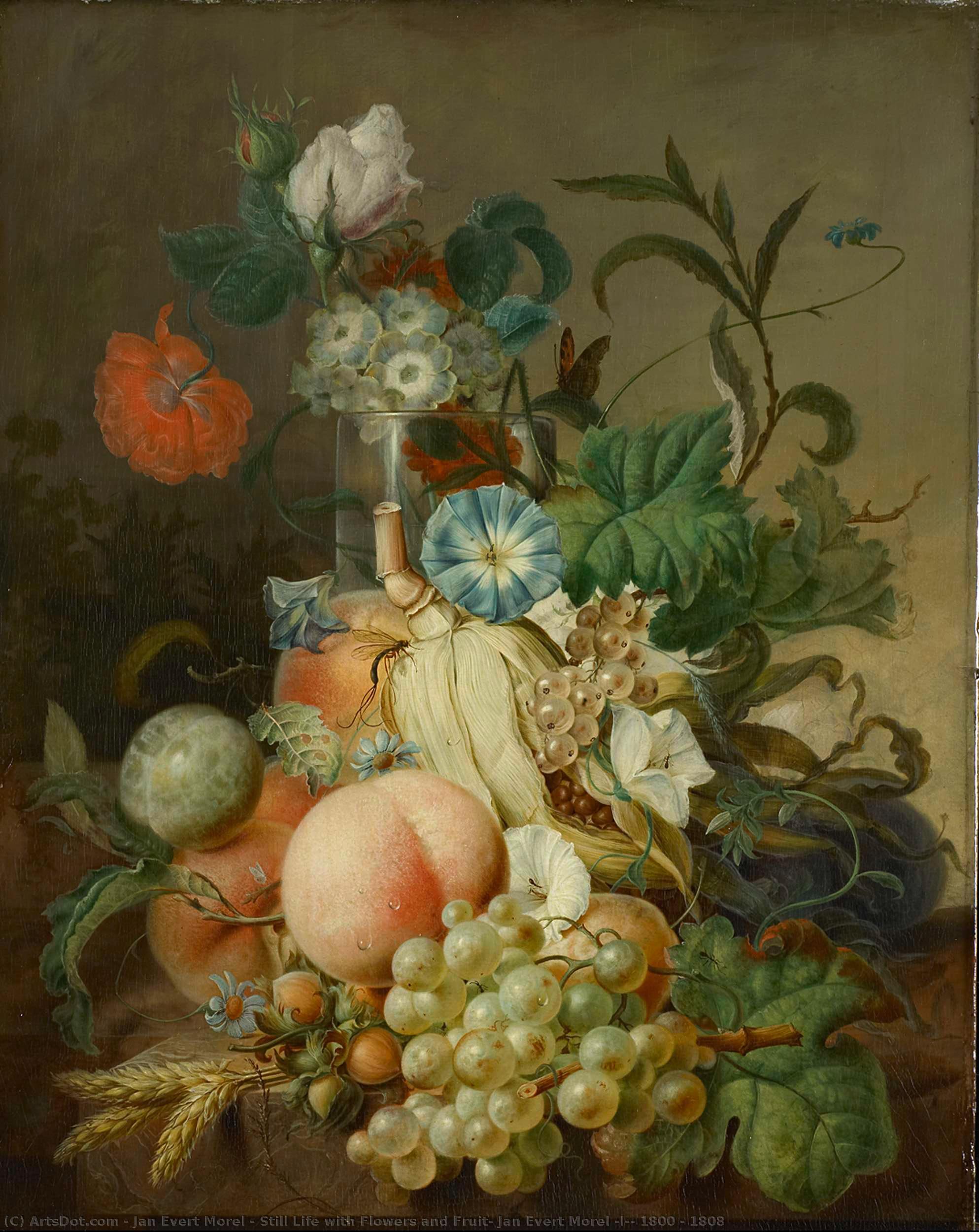 Still Life With Flowers And Fruit, Jan Evert Morel (i), 1800 - 1808 — Jan Evert Morel