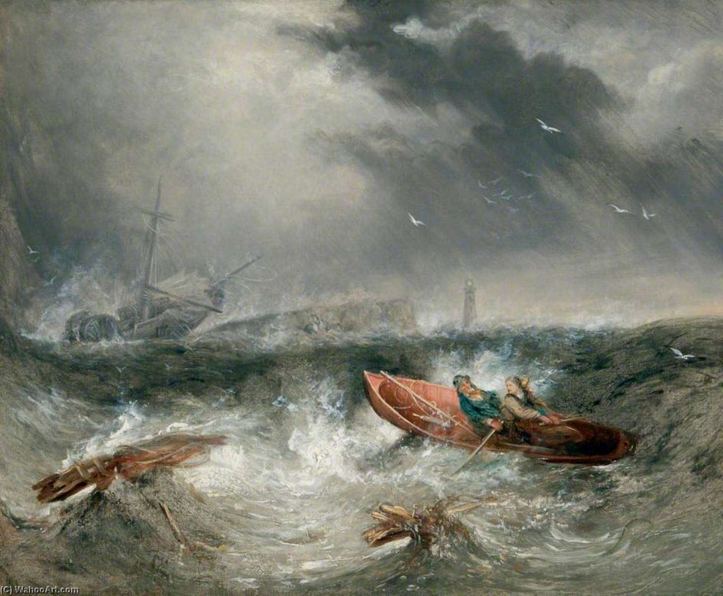 William And Grace Darling Going To The Rescue Of The Ss 'forfarshire' — Henry Perlee Parker