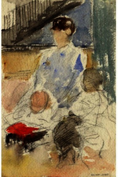 Anna Weir And Children — Julian Alden Weir