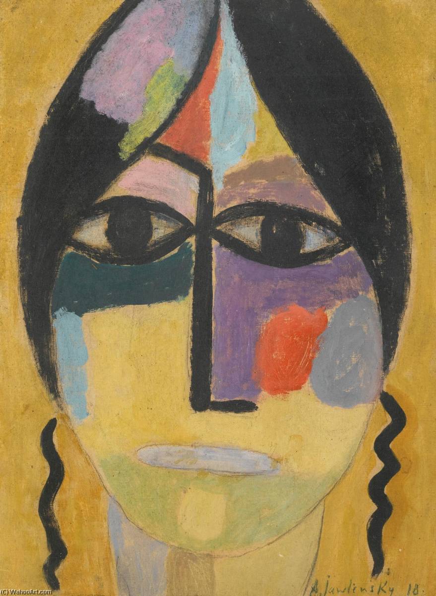 Mystischer Kopf Rabenflügel Iv (mystical Head Raven's Wing Iv) — Alexej Von Jawlensky