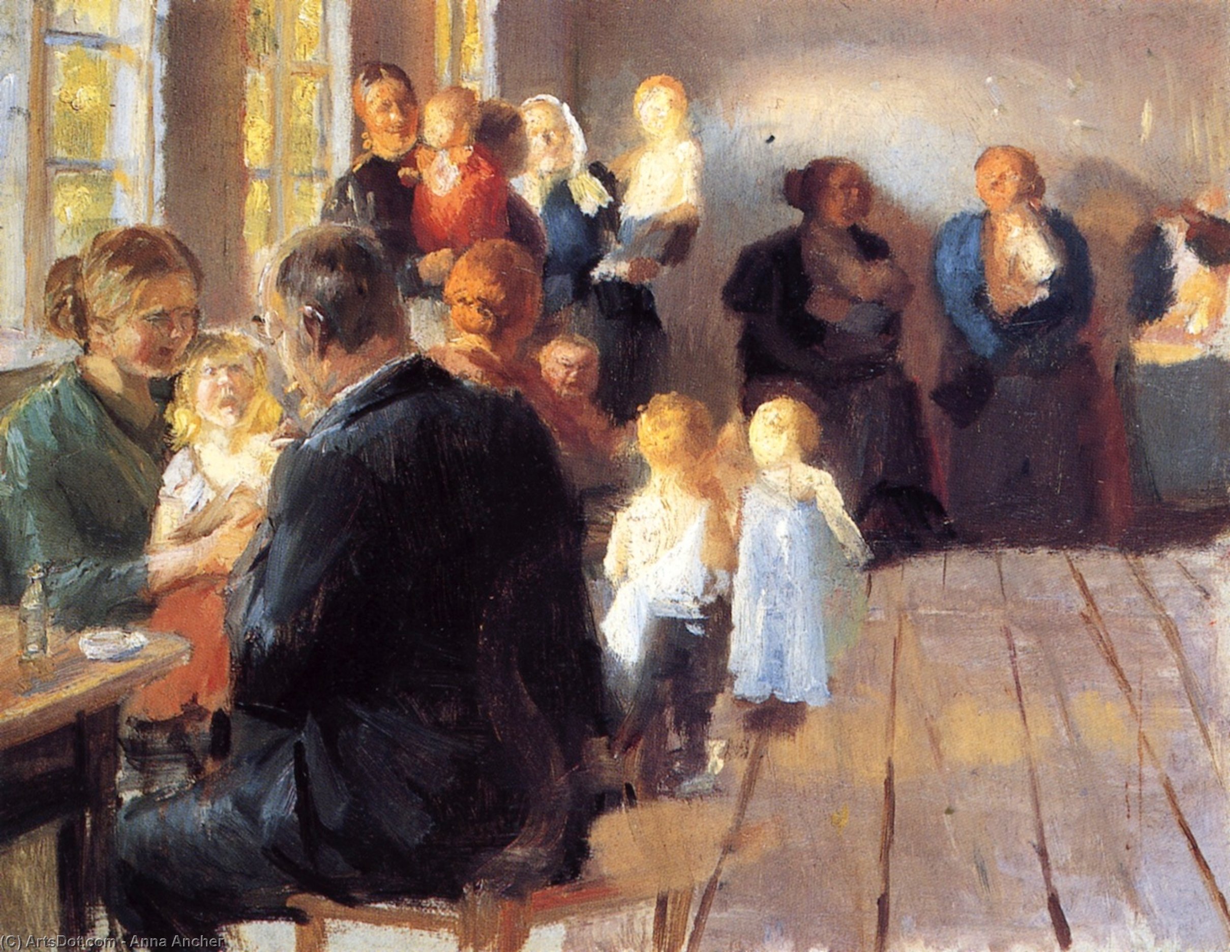 Vaccination (compositional Sketch) — Anna Ancher