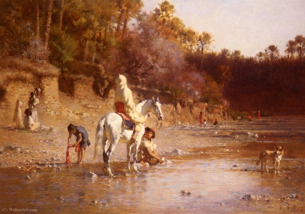 Achille La Riviere A El-kantara — Gustave Guillaumet