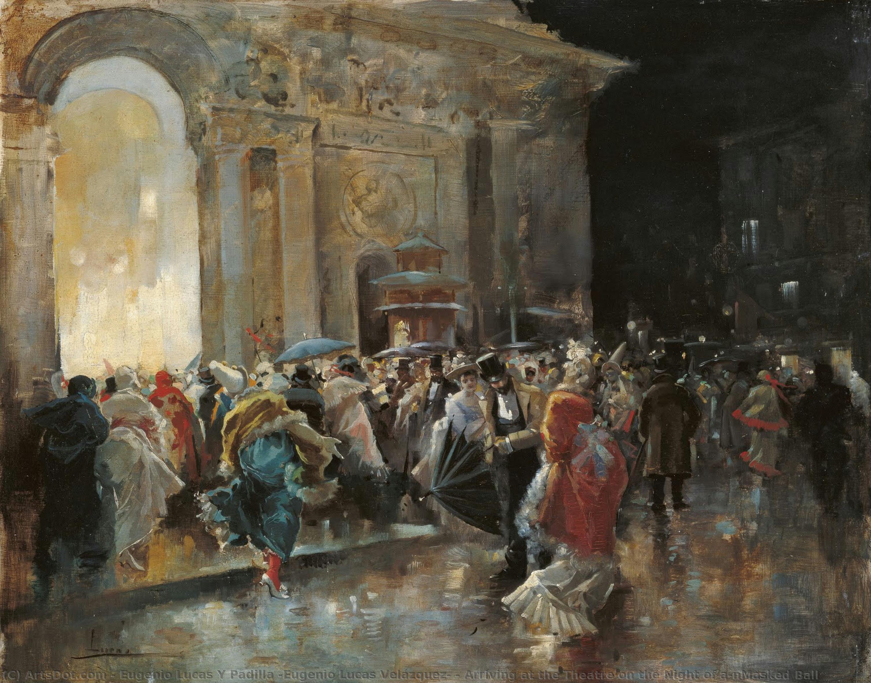 Arriving At The Theatre On The Night Of A\nmasked Ball — Eugenio Lucas Y Padilla (eugenio Lucas Velázquez)