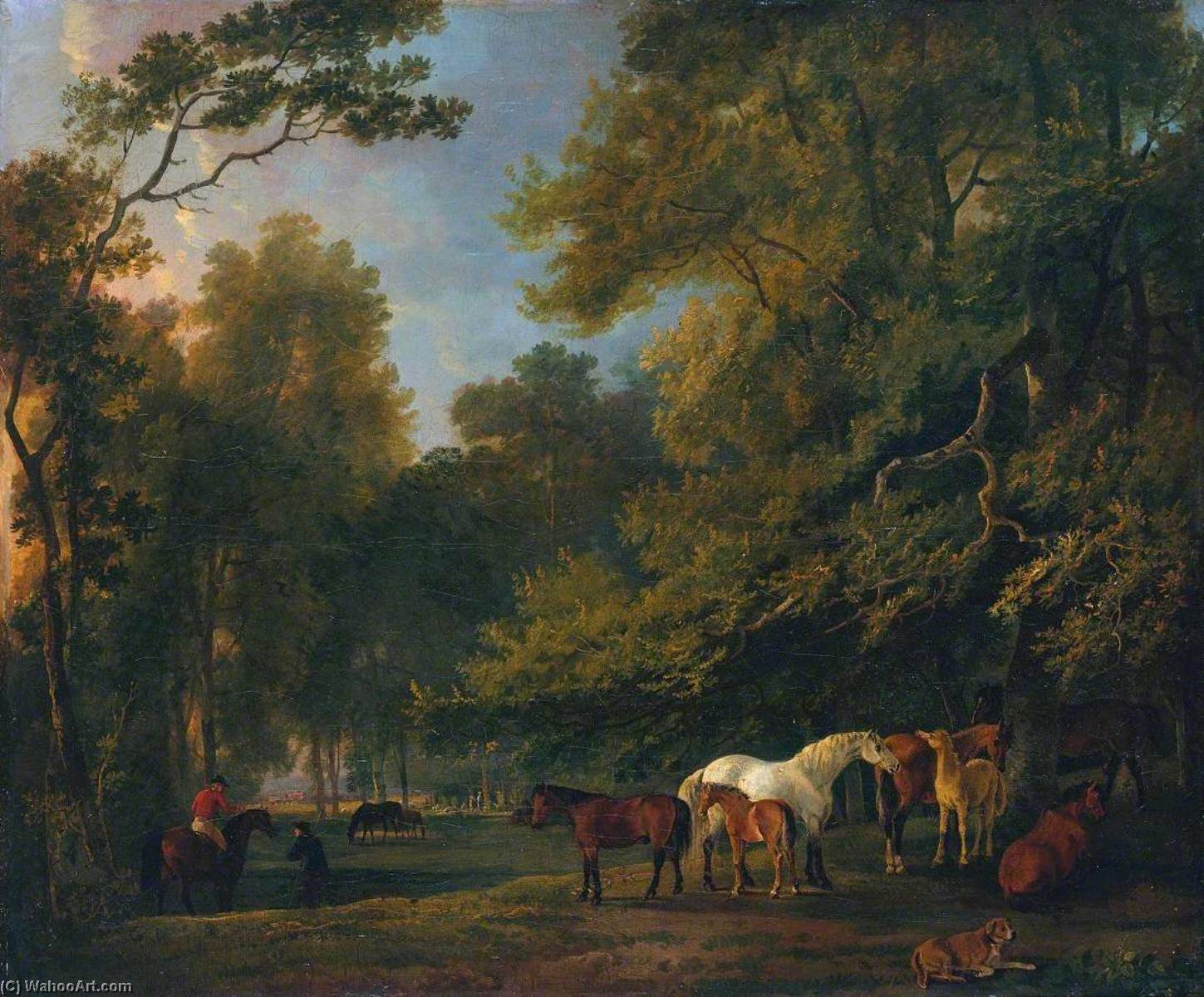 Broodmares And Colts In A Landscape — George Barret The Elder