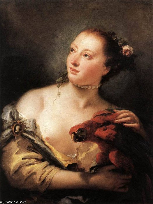 Woman With A Parrot — Giambattista Tiepolo