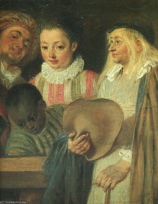 Actors From A French Theatre (detail) — Jean-antoine Watteau