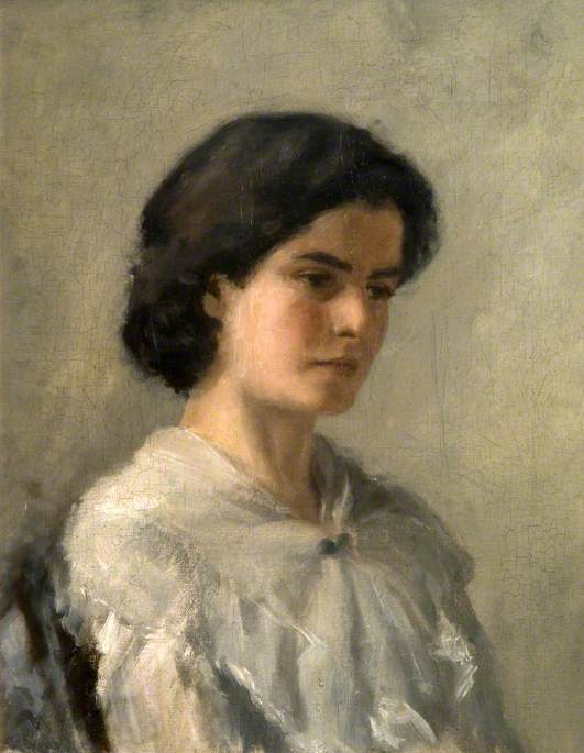 Marian (may) Powys (1882–1972) With A Lace Shawl — Gertrude Mary Powys