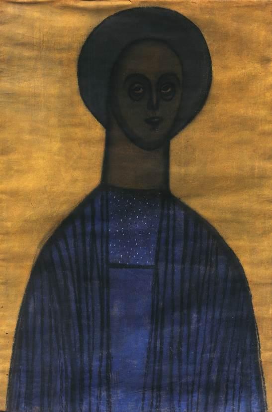 Self Portrait With Icon — Lajos Vajda