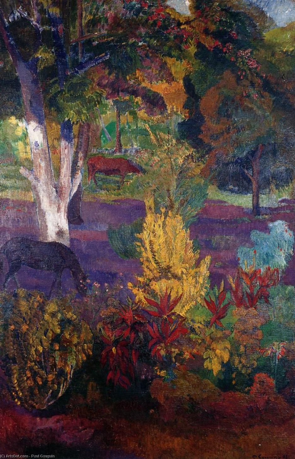 Marquesan Landscape With A Horse — Eugène Henri Paul Gauguin