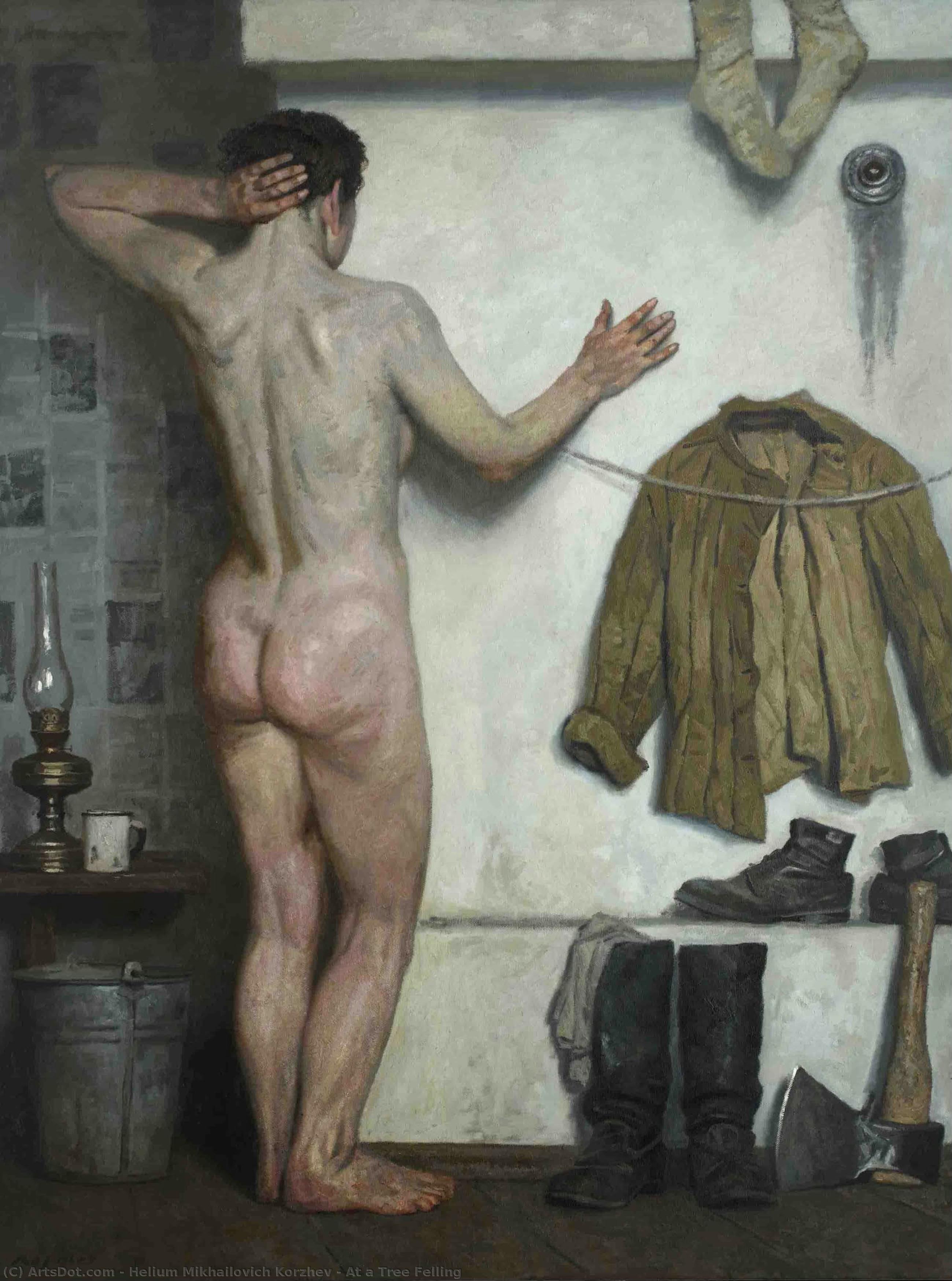 At A Tree Felling — Helium Mikhailovich Korzhev