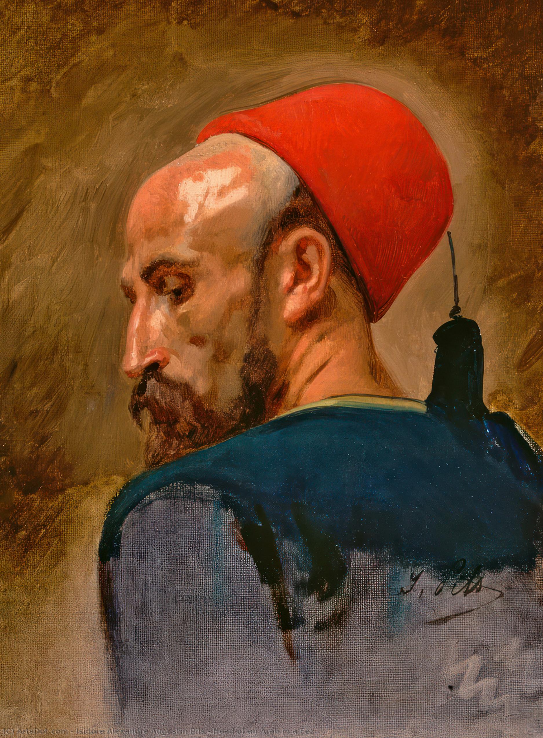 Head Of An Arab In A Fez — Isidore Alexandre Augustin Pils