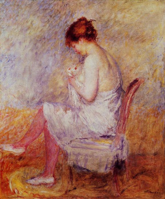 Woman In A Chemise — Pierre-auguste Renoir