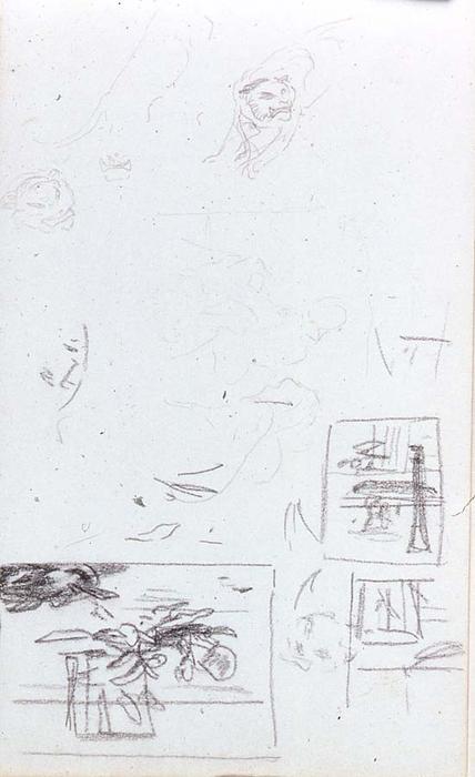 Studies For Paintings, Animal Heads — John La Farge