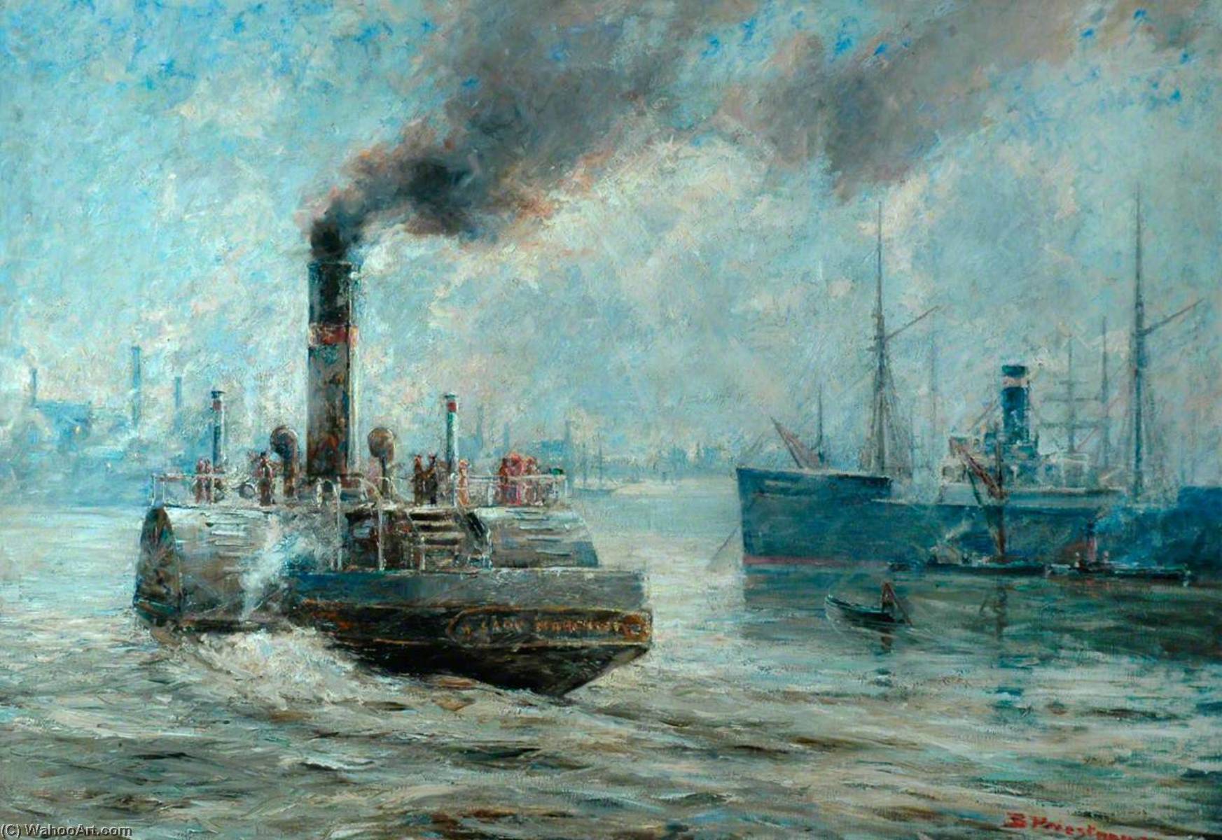 A Hazy Day On The Rochester River — Bertram Priestman