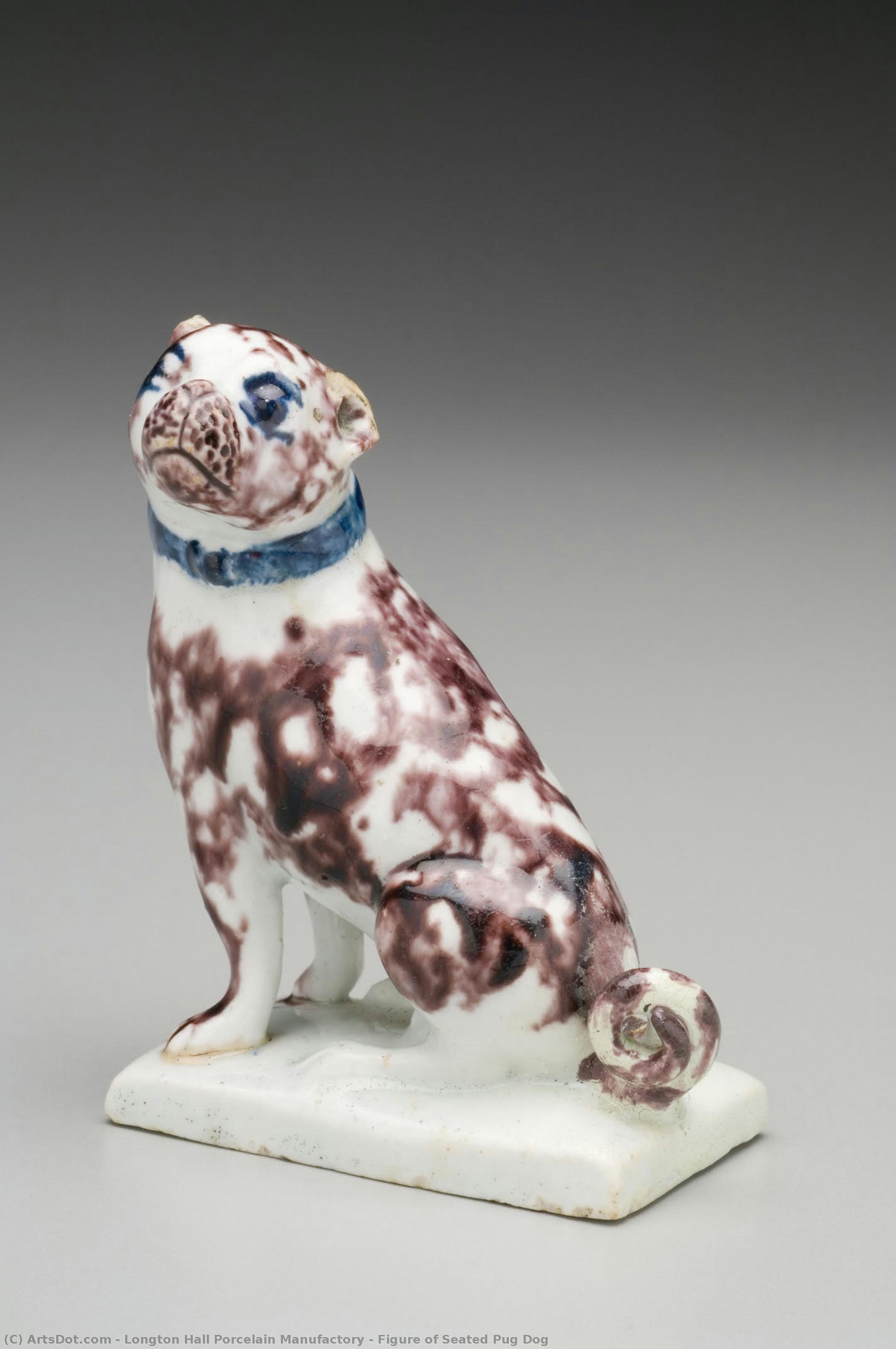 Figure Of Seated Pug Dog — Longton Hall Porcelain Manufactory