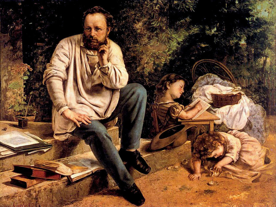Pierre Joseph Proudhon Und Seine Kinder — Gustave Courbet