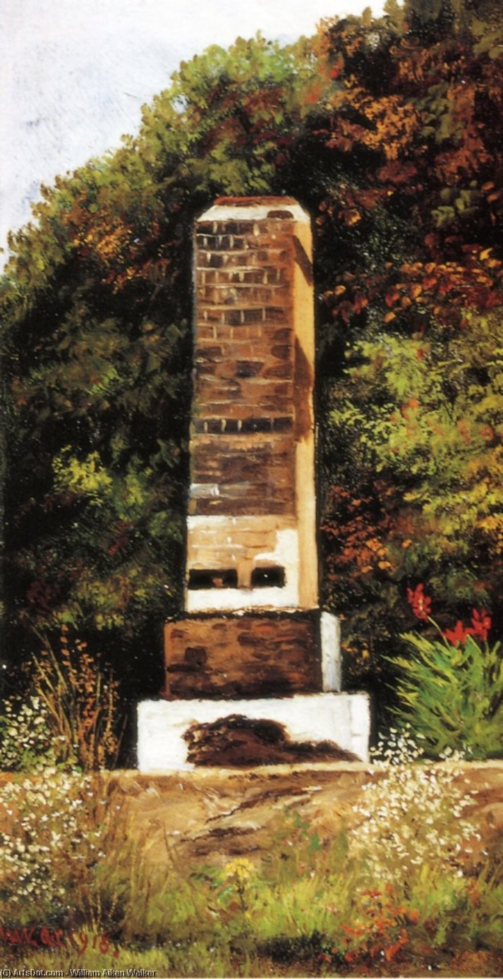 Brick Chimney At The Edge Of A Wood, North Carolina — William Aiken Walker