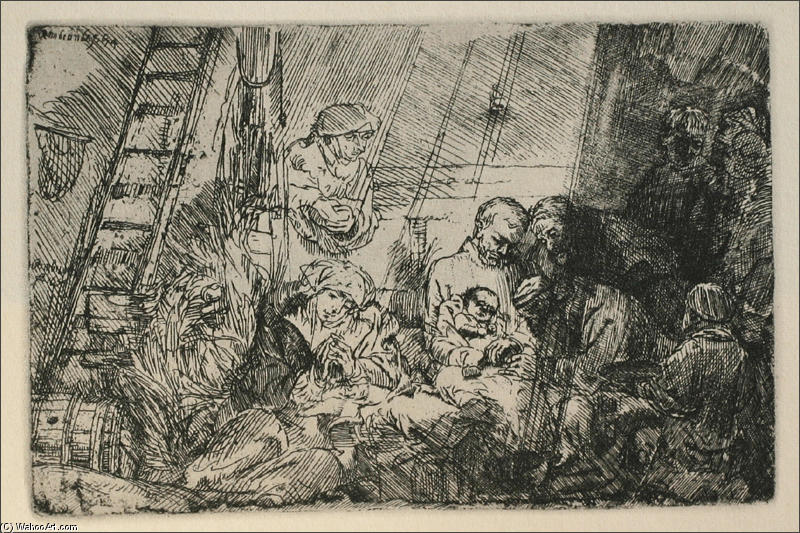 The Circumcision, With A Cask And Net — Rembrandt Van Rijn